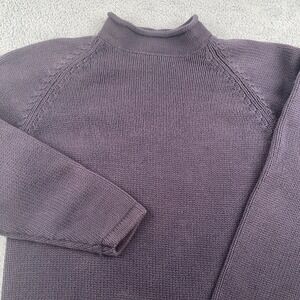 VINTAGE J Crew Sweater Mens Medium Blue Roll Neck Oarsman Knit Fisherman Heavy